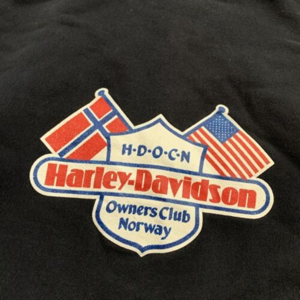 Vintage‎ 80's NORWAY Harley Davidson Black Large VTG Sweatshirt